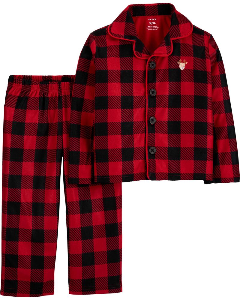 NWT Carters Girls Holiday Xmas Pajamas Believe Magic buffalo plaid u pick size